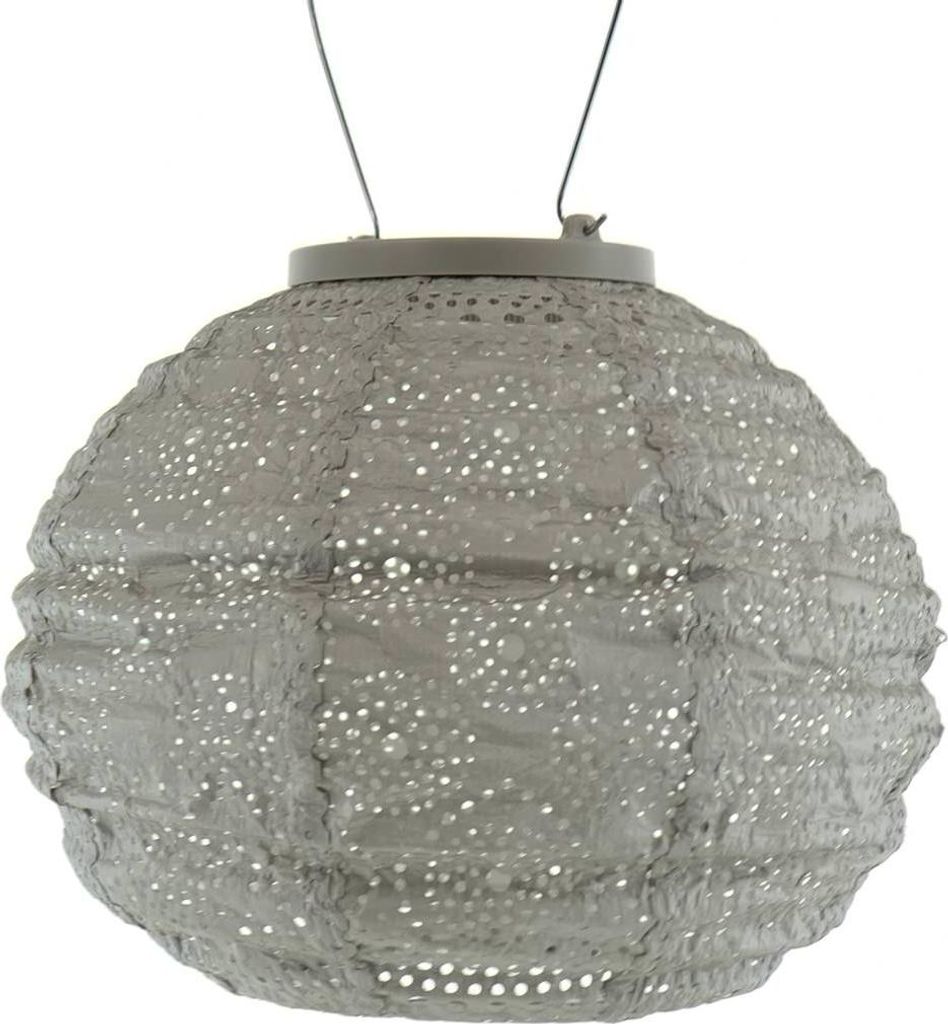 LUMIZ Lampion Solarlampe Round 20 Spectare Taupe hellgrau Ø 20 cm - Tyvek