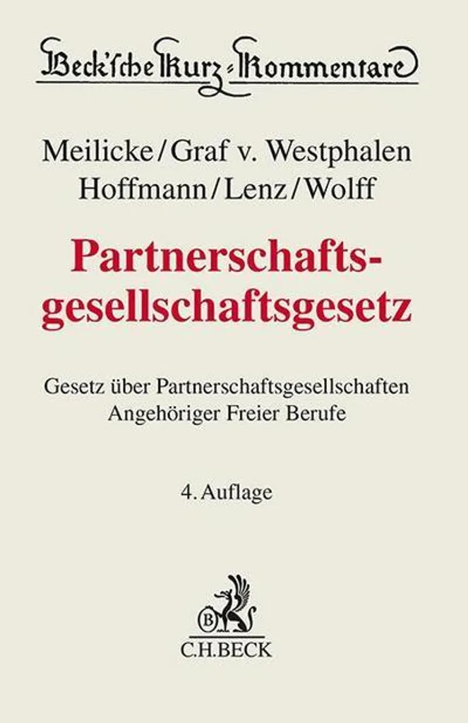 Livre de Loi PartGG - Code Allemand des Sociétés de Professions Libérales