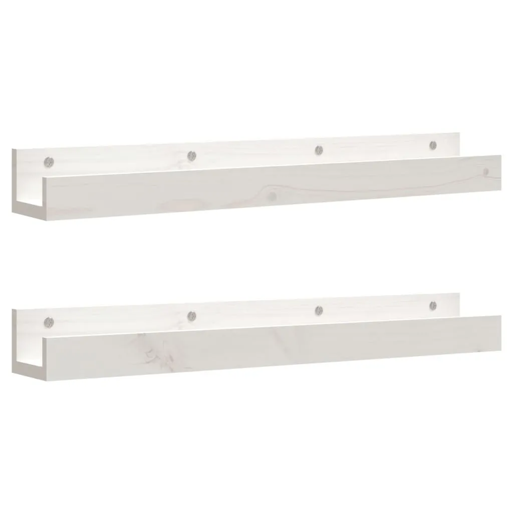 OFFERTA 2 Mensole 80cm Bianco Legno Pino Massiccio - Prezzo Unico