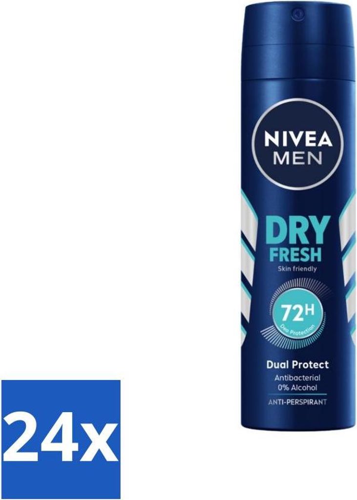 NIVEA Men Deodorant Spray Dry Fresh 150 ml - Vorteilspack - 24 Stücke