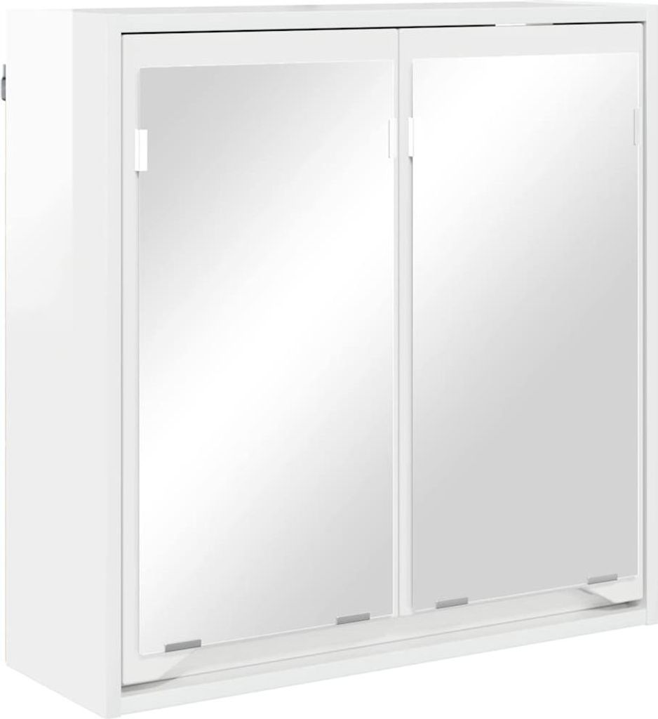Badezimmerspiegelschrank mit Tür Hochglanz Weiß 60 x 20 x 60 cm