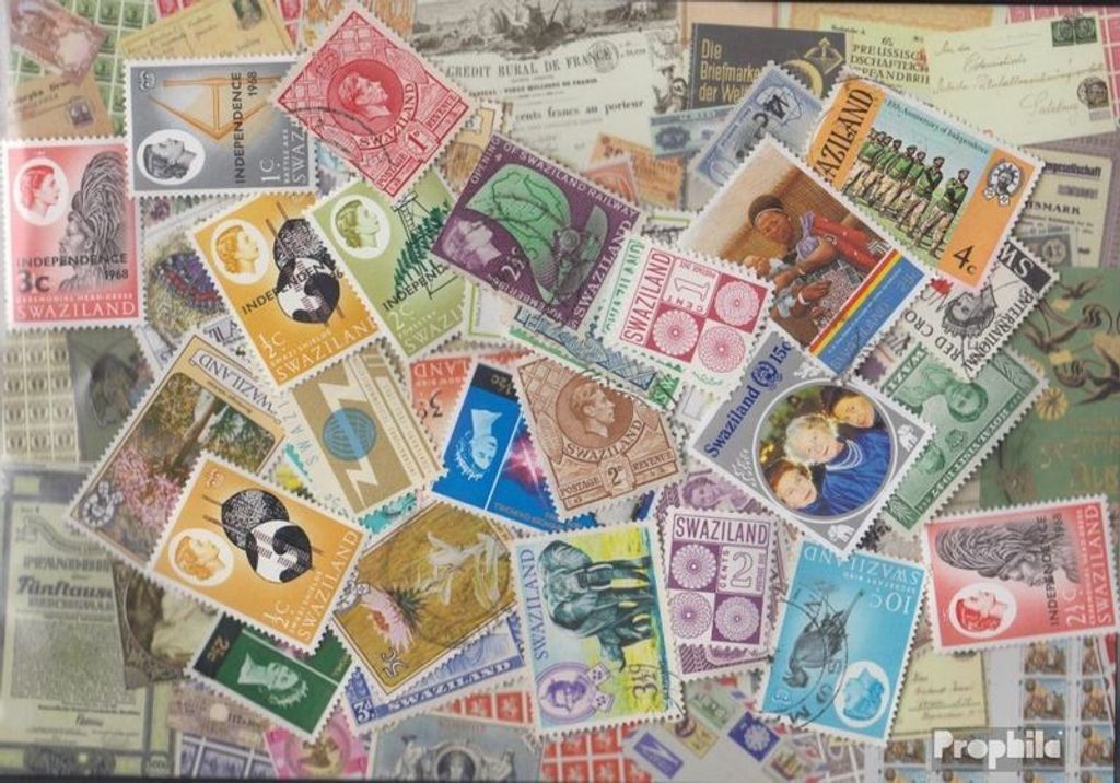 Briefmarken Swasiland 50 verschiedene Marken Produktbild 