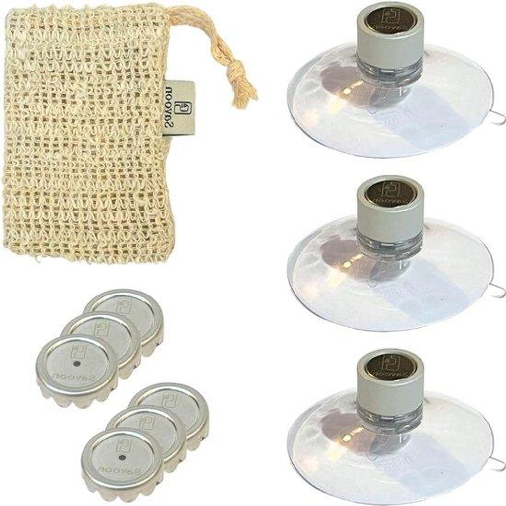 Grijs magnetische zeepschaal met zuignap aus Edelstahl für Bad und Küche