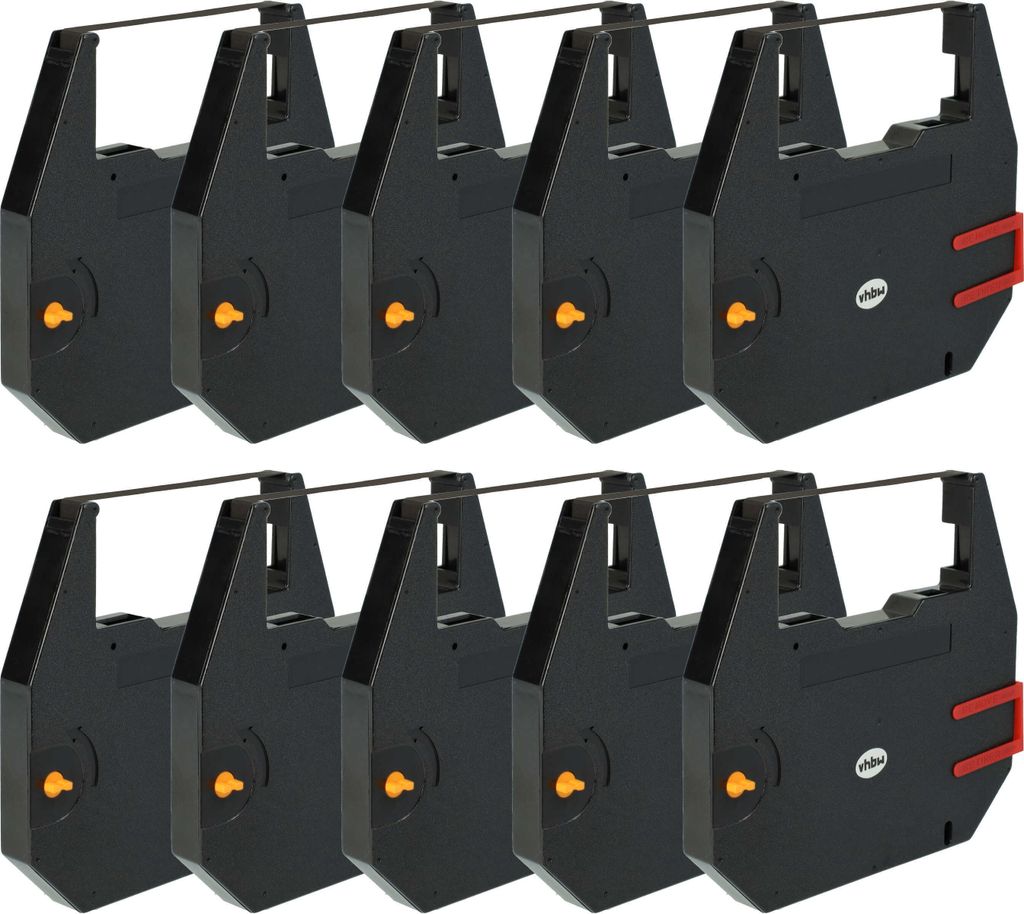 vhbw 10x Farbband Schriftband kompatibel mit Kardex International 580 E, AX 510, AX 80, AX 530 Nadeldrucker, Bondrucker - Carbonband Schwarz