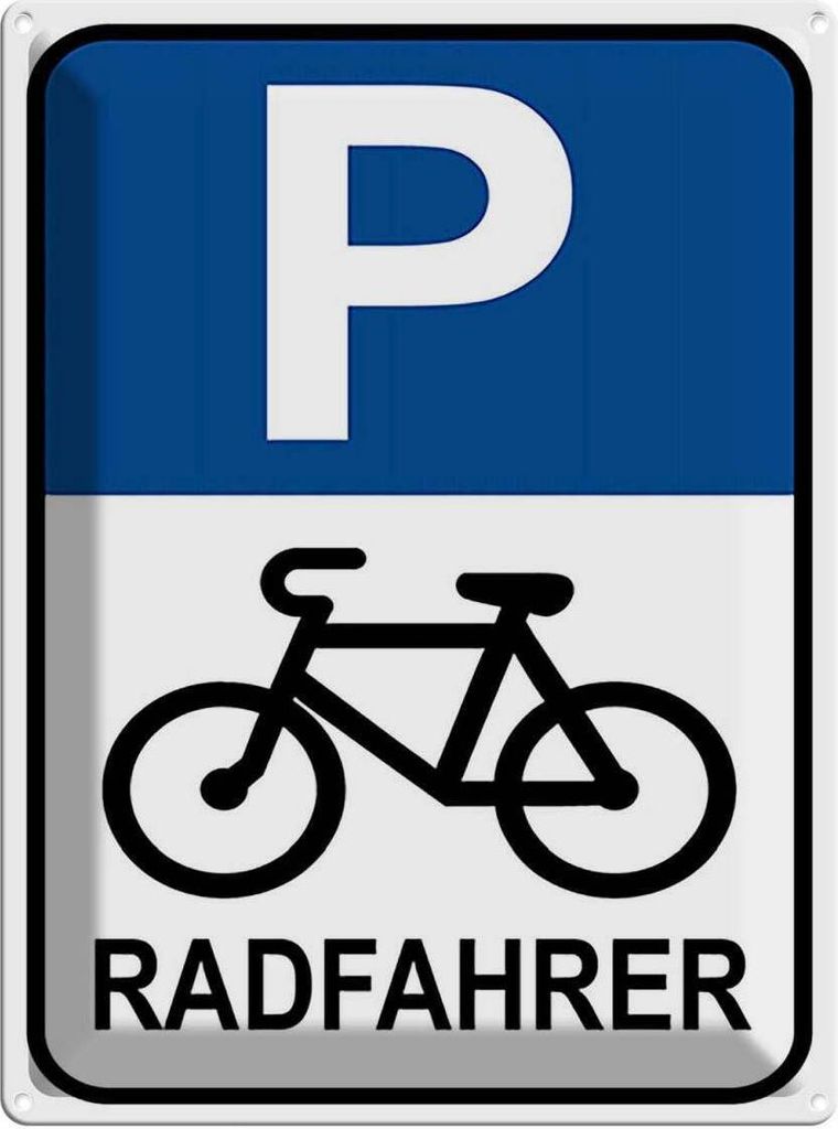 vianmo Blechschild 40x30 cm Parkplatz Radfahrer Parkplatzschild