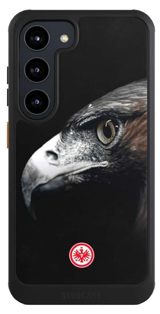 NIVOCASE Hülle für Samsung Galaxy S23 Handyhülle NIVOcore Case Schwarz Europameisterschaft Eintracht Frankfurt Offizielles Lizenzprodukt