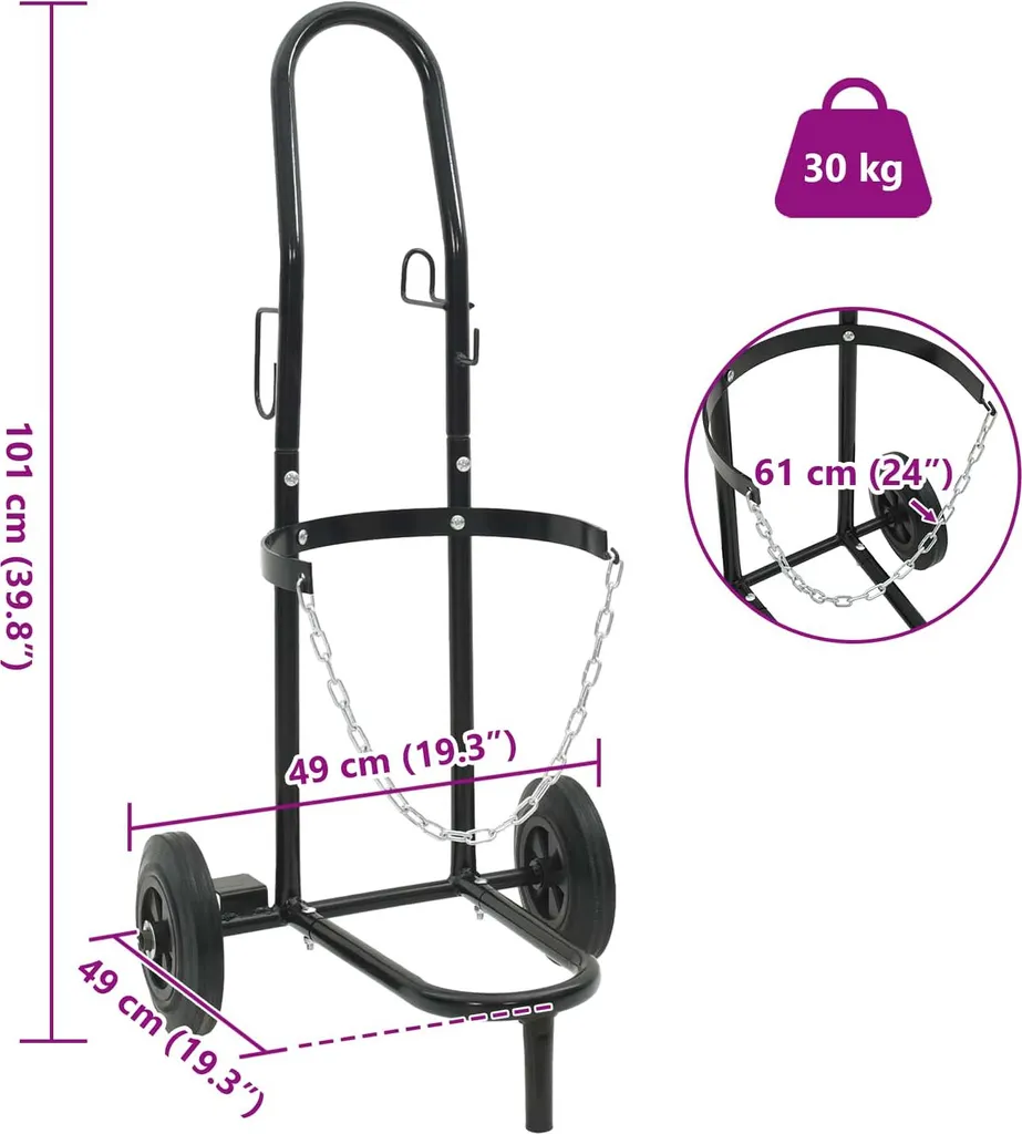 Chariot à main avec structure en acier et roues haute résistance - 11