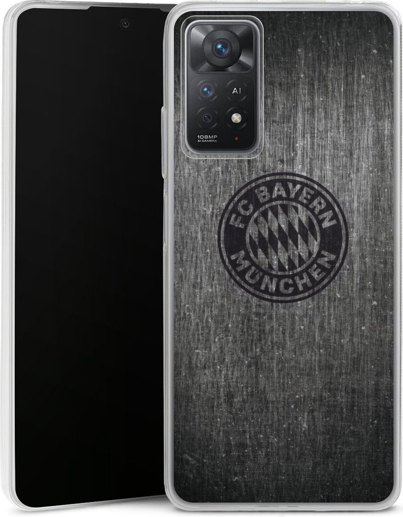 DeinDesign Slim Hülle für Xiaomi Redmi Note 11 Pro 5G Silikon Case Ultra Dünn Handyhülle FC Bayern München FCB Metallic Look
