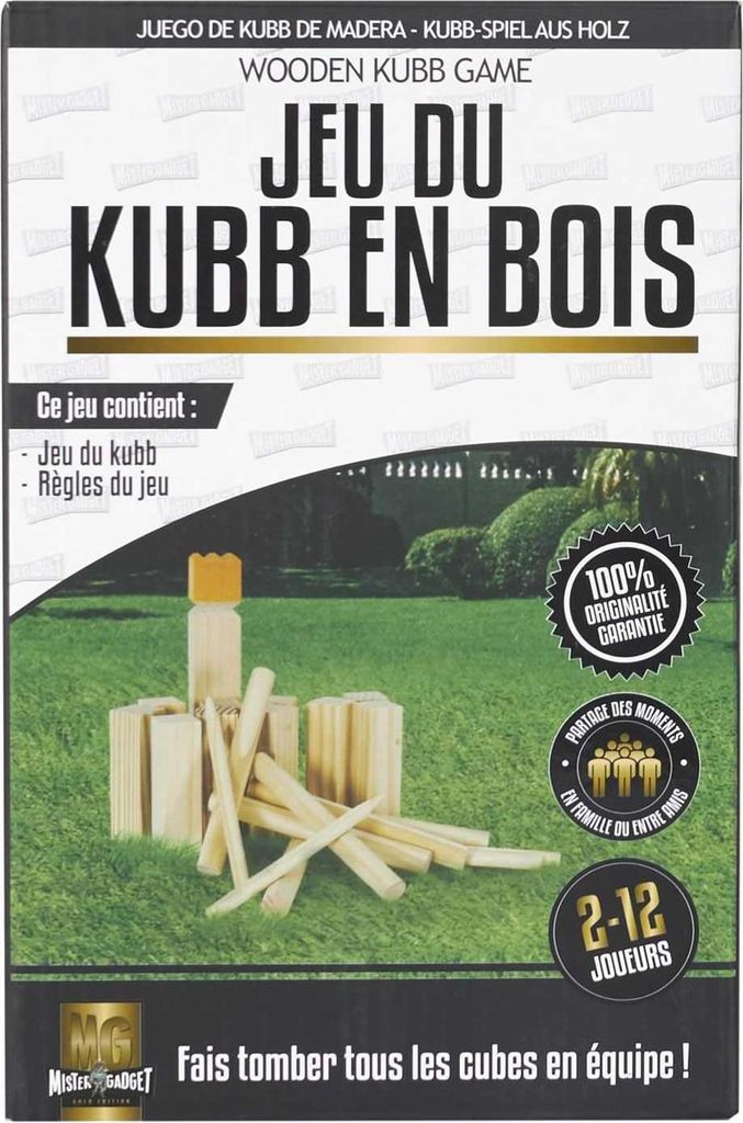 MISTER GADGET, MG3510, Entdecken Sie das Spiel von Kubb, EIN skandinavisches Holzspiel, von hoher Qualität, perfekt für Stunden Unterhaltung an f...