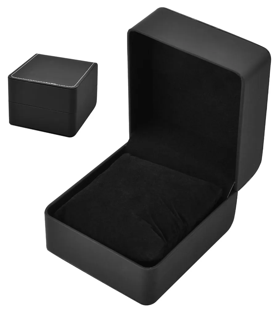 Coffret à montres en cuir PU noir avec coussin amovible pour homme