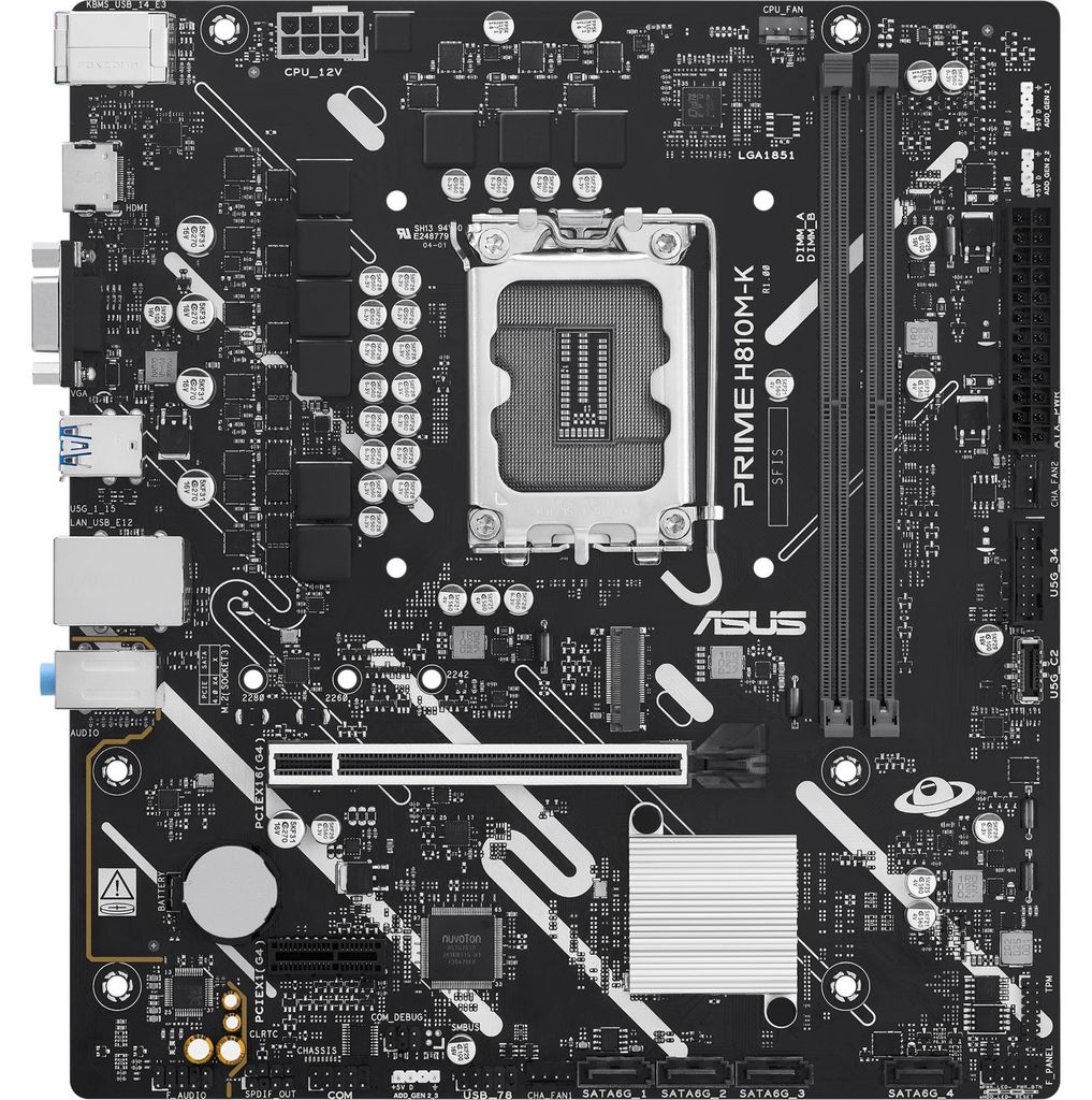 ASUS PRIME H810M-K - Motherboard - micro ATX - LGA1851 Sockel - H810 Chipsatz - USB 3.2 Gen 1 - Gigabit LAN - Onboard-Grafik (CPU erforderlich)