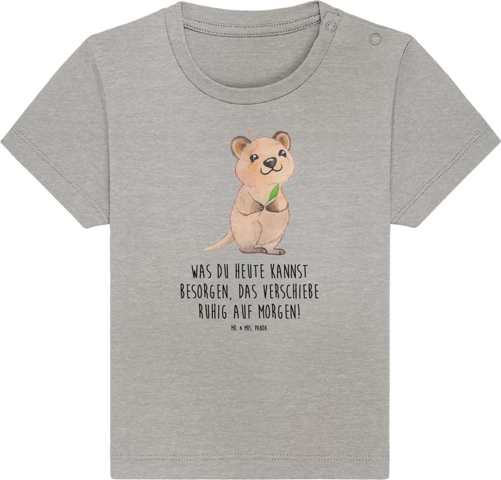 Mr. & Mrs. Panda Babyshirt Quokka Happy 0. - 6. Monat - Heather Grey - Geschenk, Aufschieberitis, Verschieben, Baby Baumwollshirt, Kleinkind T-Shir...