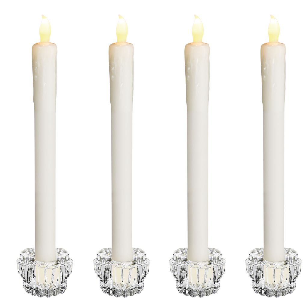 Tafelkerzen Kerzenhalter aus Glas 2er Set Kerzenständer für Stabkerzen 