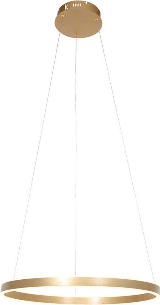 LED Hängeleuchte, Ring-Design, gold, dimmbar, H 170 cm