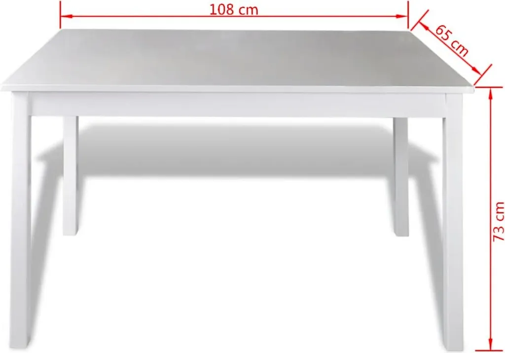 Table de salle à manger avec 4 chaises blanches - Ensemble repas complet - 5