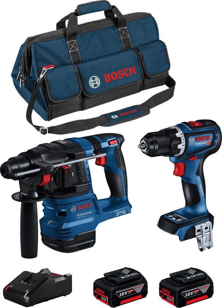 BOSCH Kit BK2020BAG (GBH 18V-22 + GSR 18V-90 C + 2 x 5,0 Ah + GAL18V-40 + HDBAG)