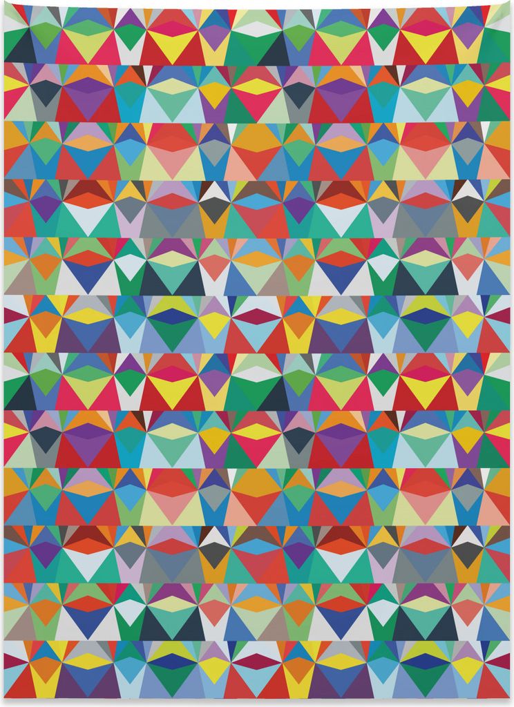 Abakuhaus Bunt Wandteppich, Chevron Dreiecke aus Weiches Mikrofaser Stoff Kein Verblassen Klare Farben Waschbar, 110 x 150 cm, Mehrfarbig