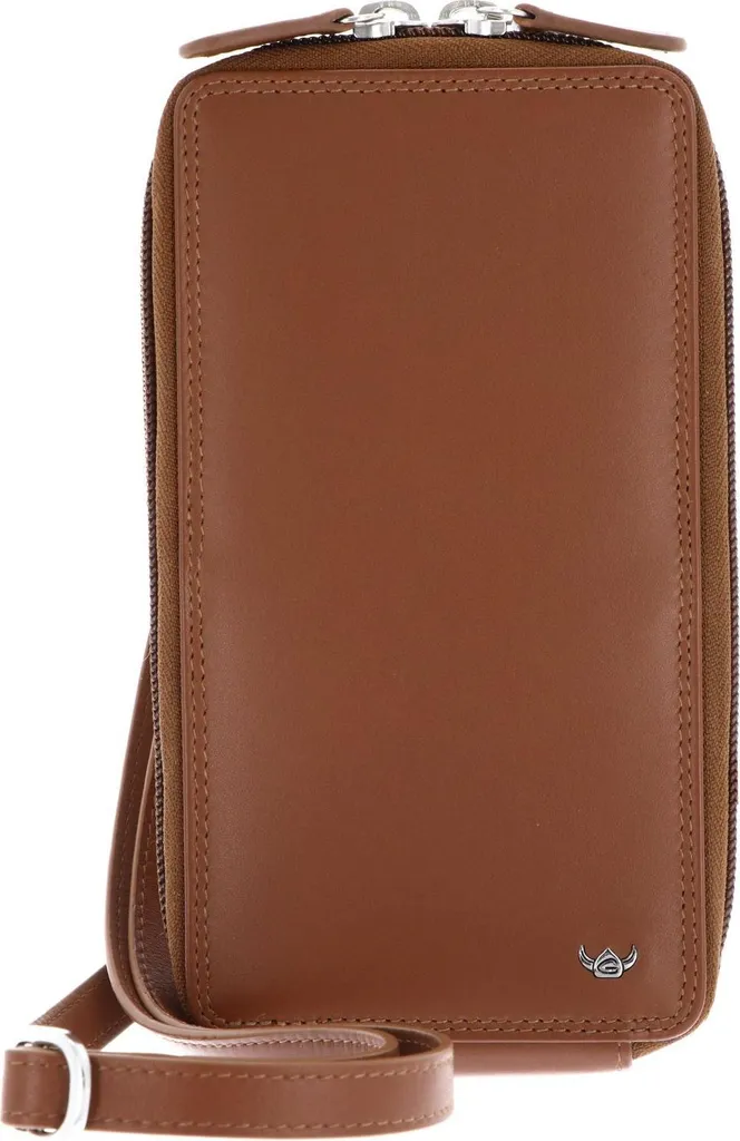Golden Head Pelle borsa per cellulare Polo RFID Protect Handy-RV-Umhängetasche 4046 Cognac marrone