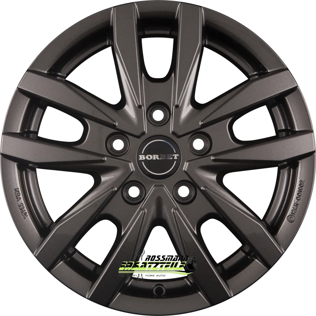 Jante Borbet CW5 6x16 ET68 Anthracite Polie Haute Résistance 5x130