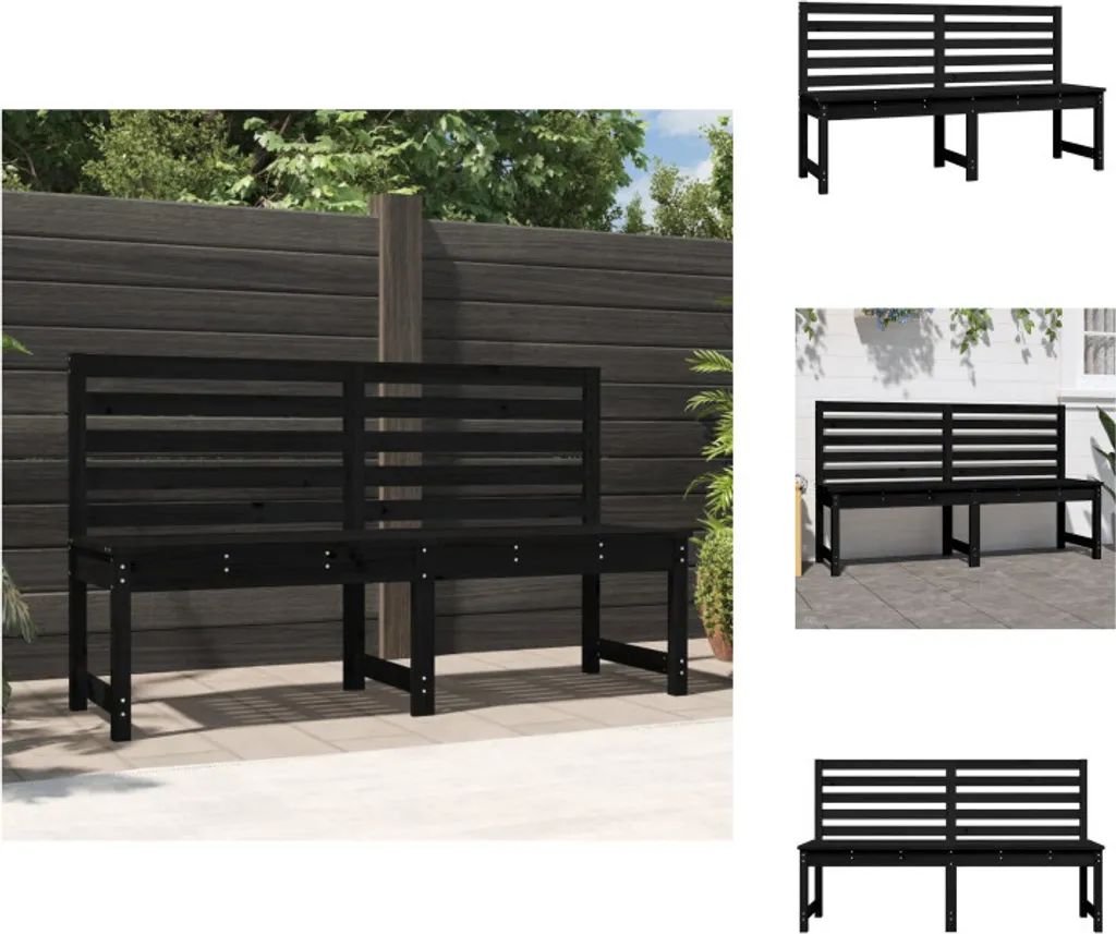 Panchina Giardino Nera Legno Pino 157,5 cm | vidaXL Solid Wood