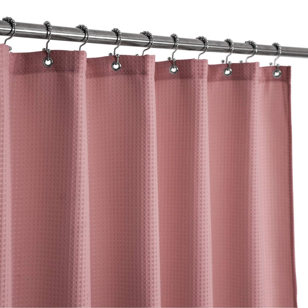 Duschvorhang, Waffelstruktur, Hotel, Luxus, Spa, 230 g/m², strapazierfähiges Material, wasserabweisend, hellviolett, 180 x 182 cm