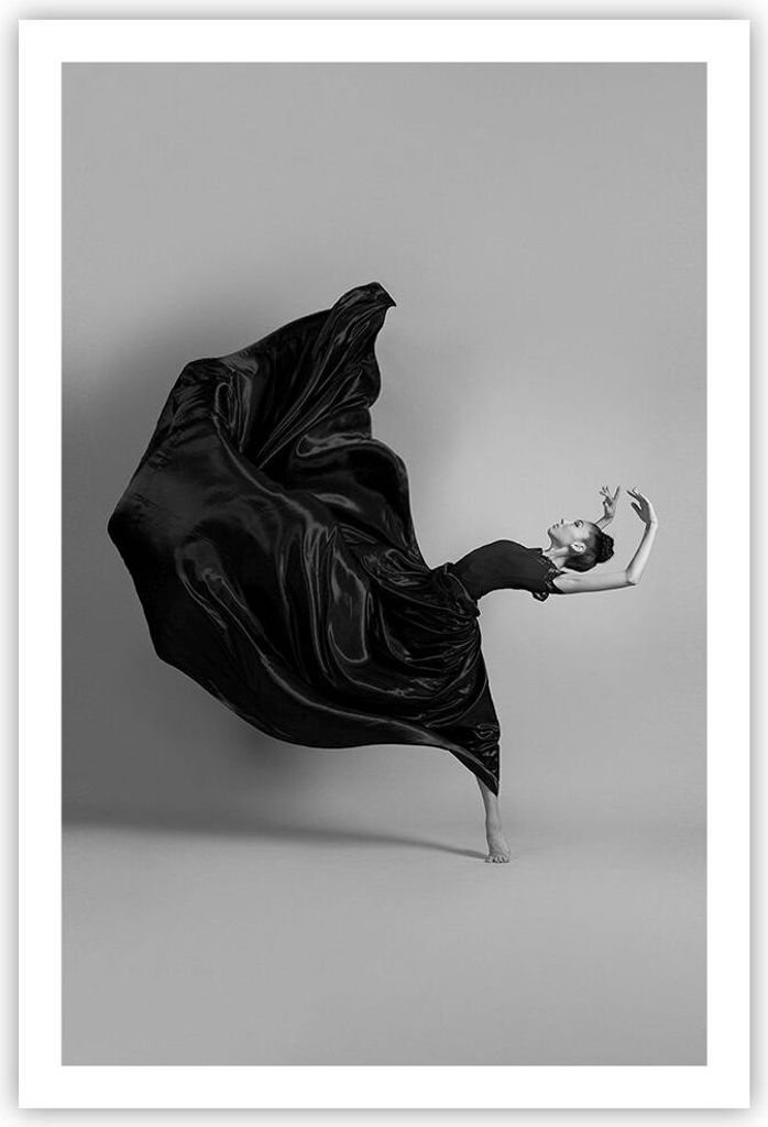 Poster - Poster ohne Rahmen - Tanz Schwarz Kleid - 61x91,5 cm - Wand Bild - Wanddeko - Wandbilder - Kunstposter - Wandposter - Bilder - Kunstdruck ...
