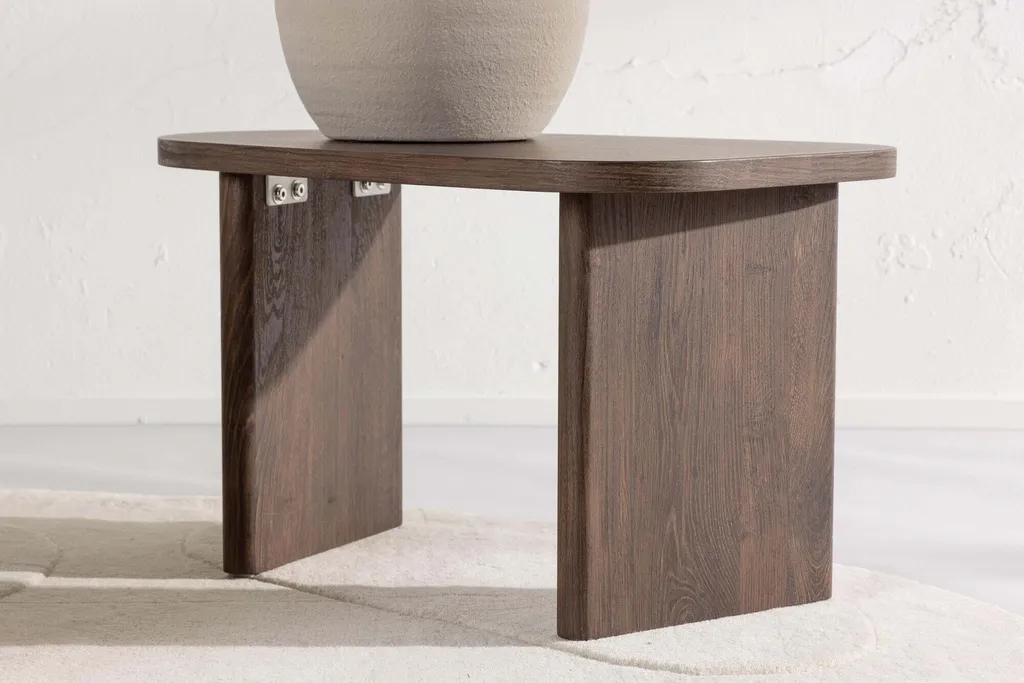 Table basse compacte Noyer FURNLUX - Solution gain de place salon chic