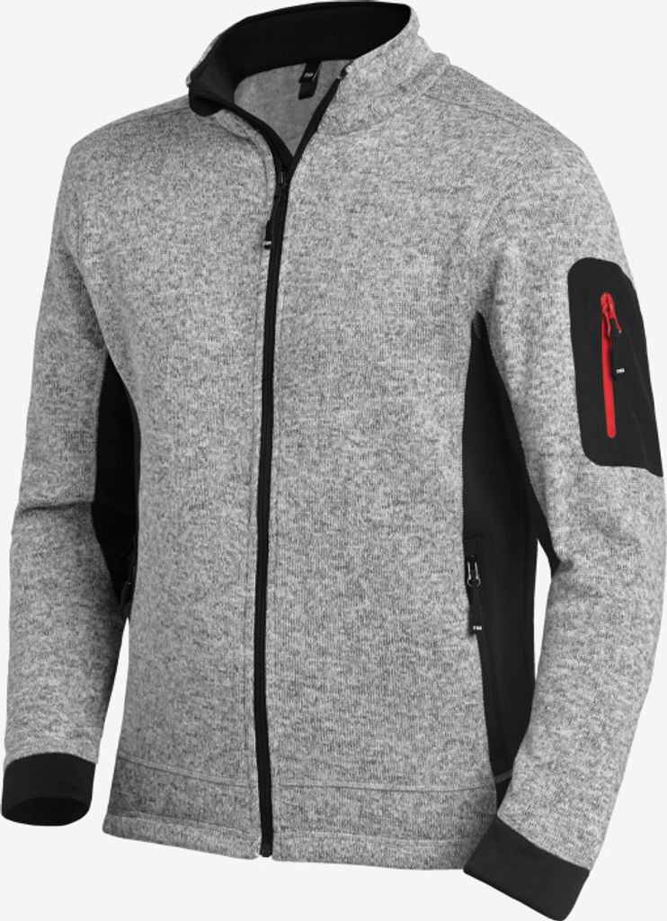Strick-Fleece-Jacke CHRISTOPH, grau-schwarz, Gr.M