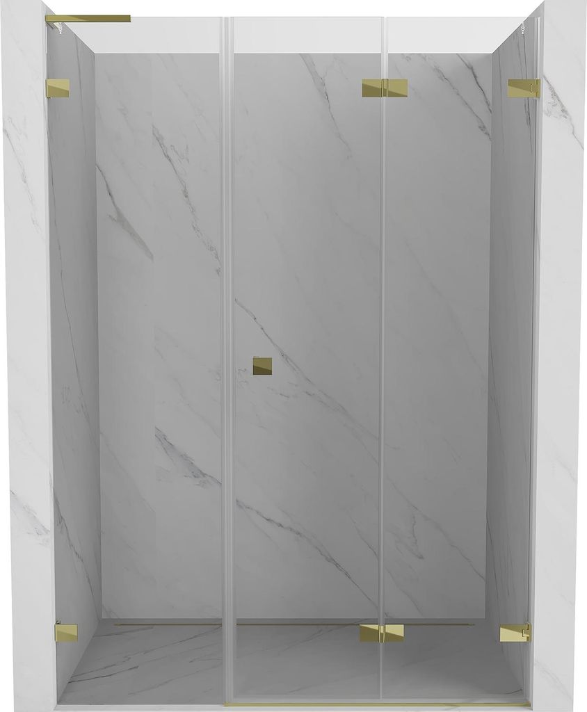 Mexen Lunar-F L Falttüren rechte Duschtür 150 cm, transparent, gold - 836SL-150-050-50-00-P