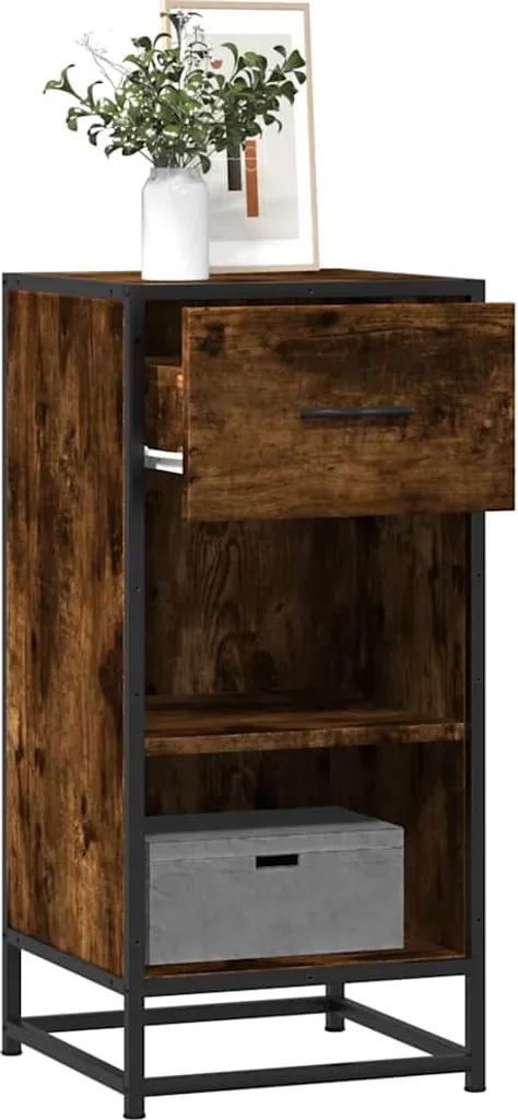 Madia Moderna vidaXL Rovere Fumé | Design Sottile 35,5 cm