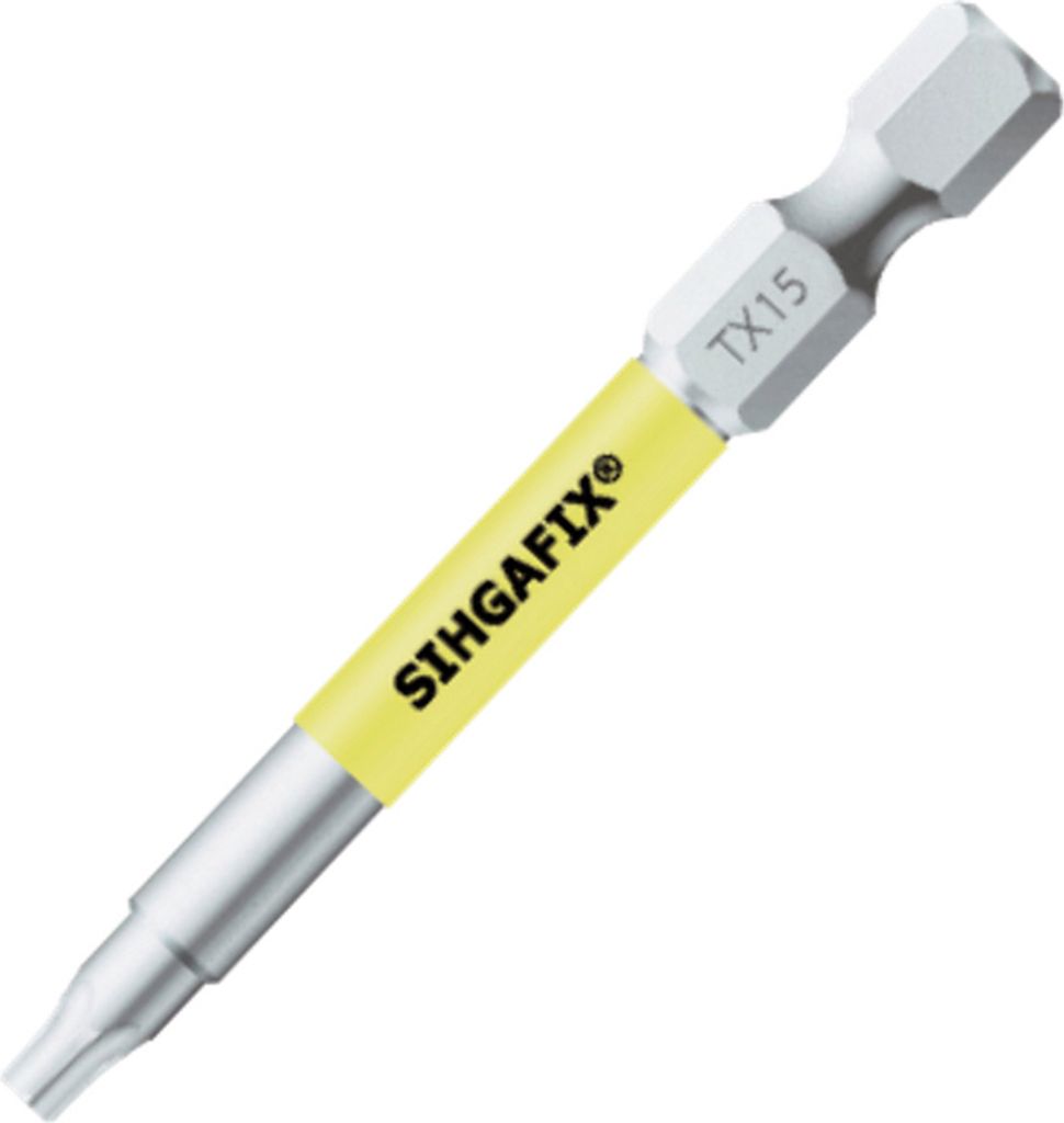 5 Stück SIHGAFIX Torx Bitsystem 60 mm Länge TX 15