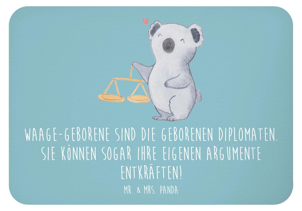 Mr. & Mrs. Panda magnet Diplomatische Waage - Meeresbrise - Geschenk, Geschenkideen, Geschenke Sternzeichen, Horoskop, Tierkreiszeichen, zettelhalt...