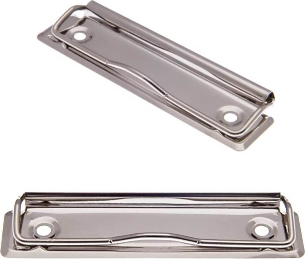 100 x Drahtbügelmechanik Klemmmechanik Klemme Klemmbrett Mappe, 100x30mm, silber