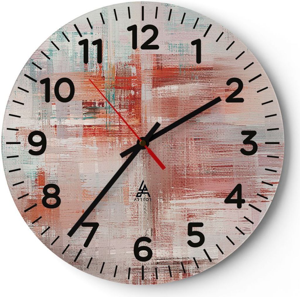 Wanduhr - Rund - Glasuhr - Verschwommen Abstraktion Modern Produktbild 