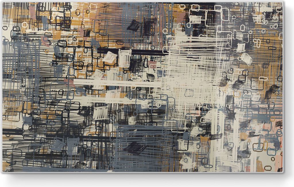 DEQORI Frühstücksbrett Glas 23x14 cm 'Variation von Formen' Schneidebrett Platte