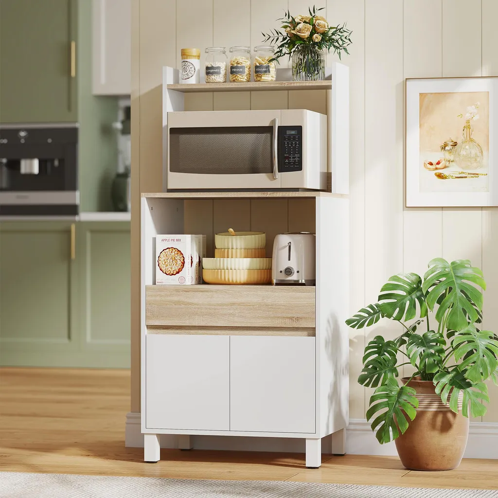 Aménagez votre cuisine avec ce meuble micro-ondes gain de place 60 cm - 9