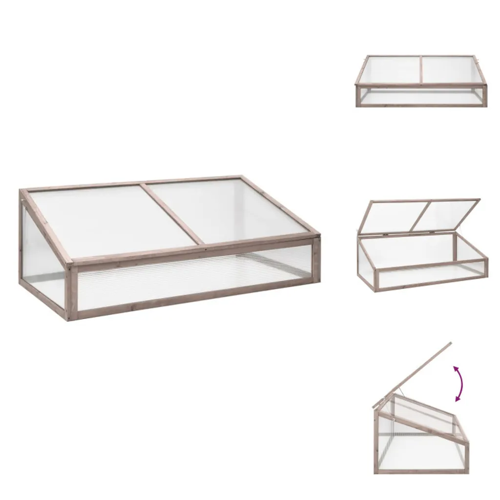 Mini Serra da Balcone vidaXL Grigio Legno 110cm - Protezione Gelo
