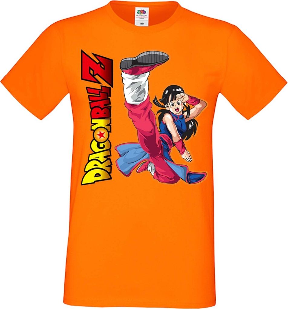 Herren T-Shirt Anime Manga Dragon Anime Manga Ball Z 02 Bulma Kick, Man 3XL / Orange