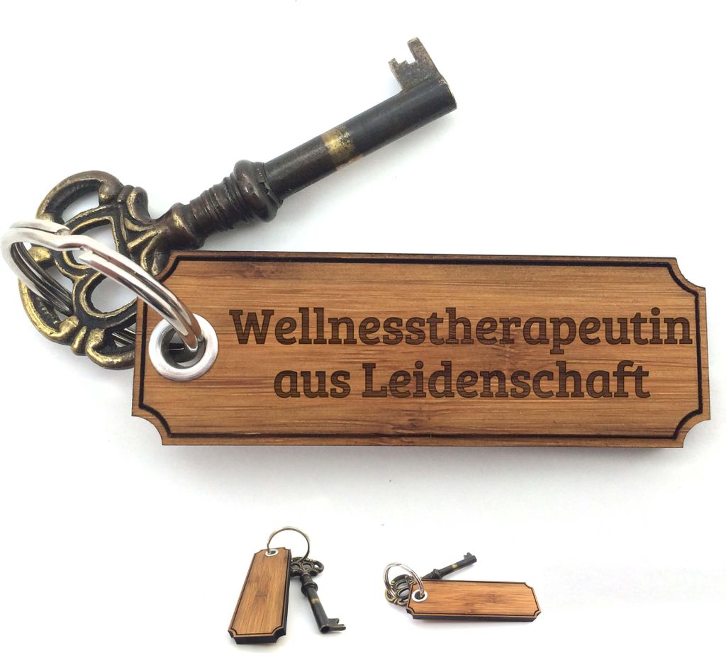 Mr. & Mrs. Panda Schlüsselanhänger Wellnesstherapeutin - Bambus - Geschenk, anhänger tasche, Geschenke, Abschluss, Taschenanhänger, schutzengel...