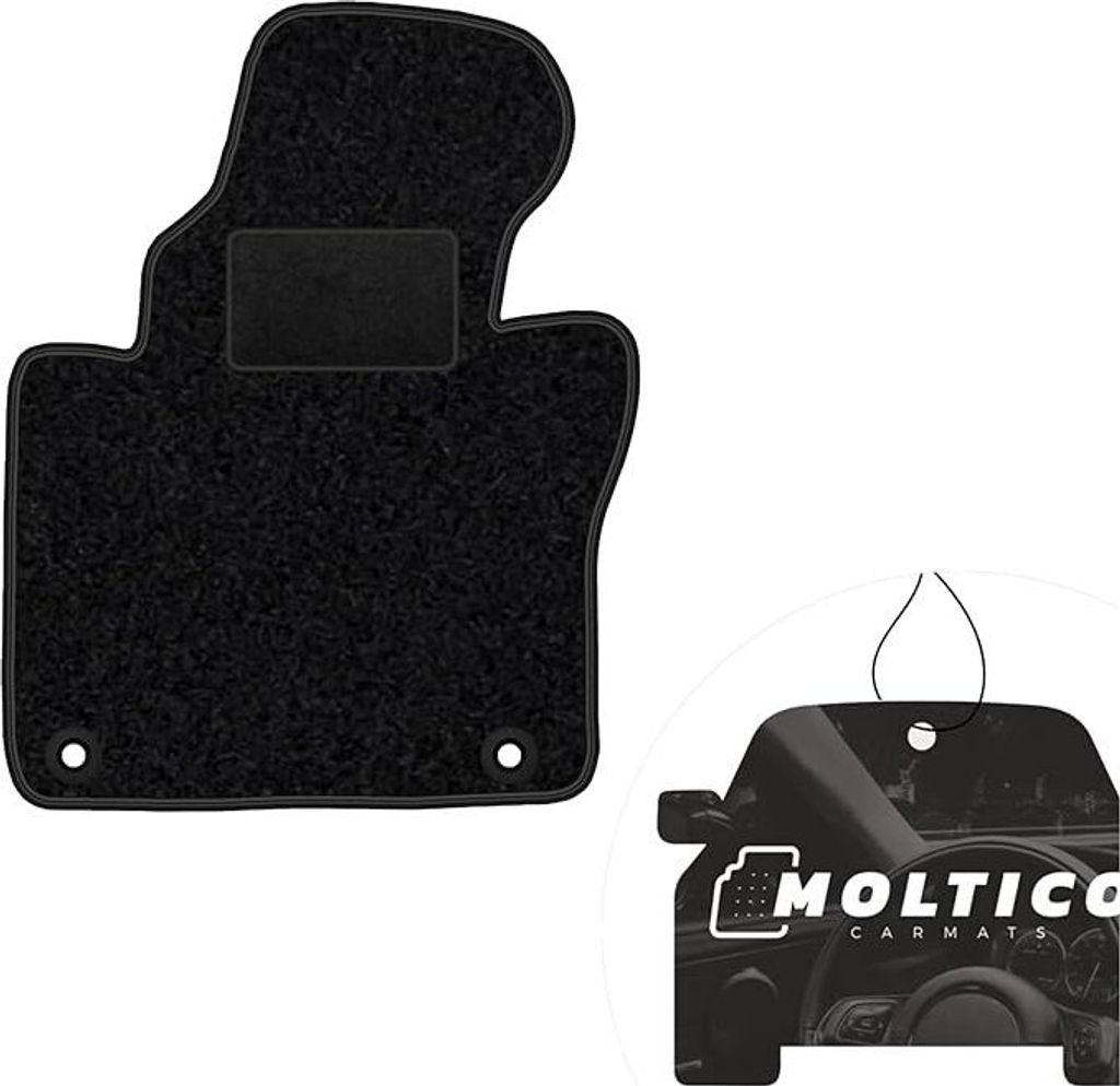 moto-MOLTICO Fahrer Fußmatte Auto Velours Fahrerseite Autoteppiche Schwarz Fahrermatte 1-teilig passend für VW Touareg I 2002-2010