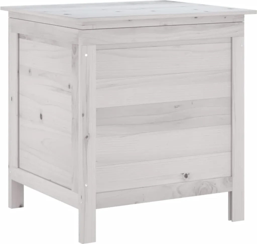 vidaXL Cassapanca da giardino bianca 50x49x56,5 cm in legno massiccio di abete
