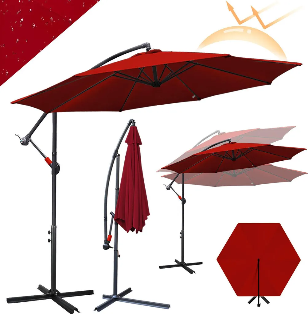 Izrielar Ombrellone 3m Rosso Design Outdoor: Stile e Comfort Estivo