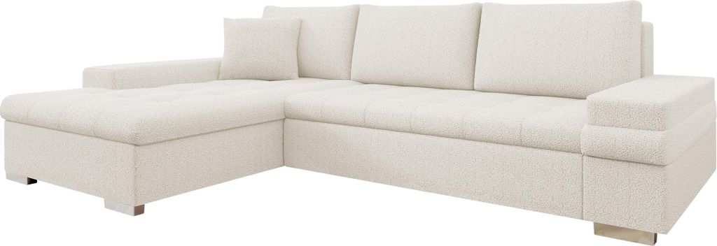 MIRJAN24 Ecksofa Bangkok Mini Premium, Moderne Eckcouch für Wohnzimmer, Schlaffunktion und Bettkasten (Farbe: Manza 01)