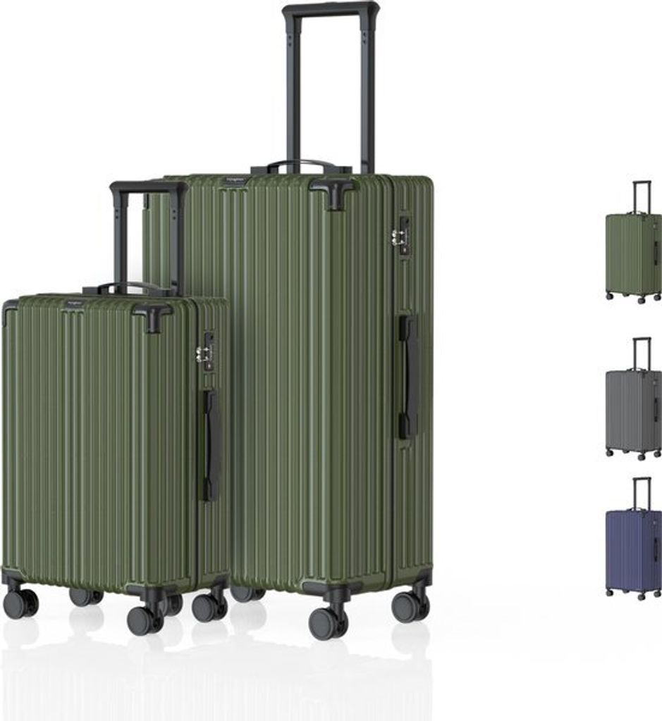 Voyagoux - Reisekofferset S/L - Koffer - 2 Stück - Reisekoffer mit Rollen - Olivgrün - TSA-Schloss