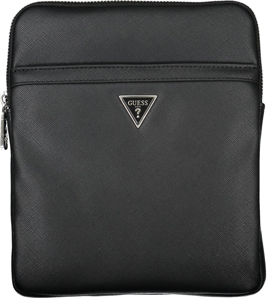 Stylische Schwarze Umhängetasche für Herren mit Fächern & Produktbild 