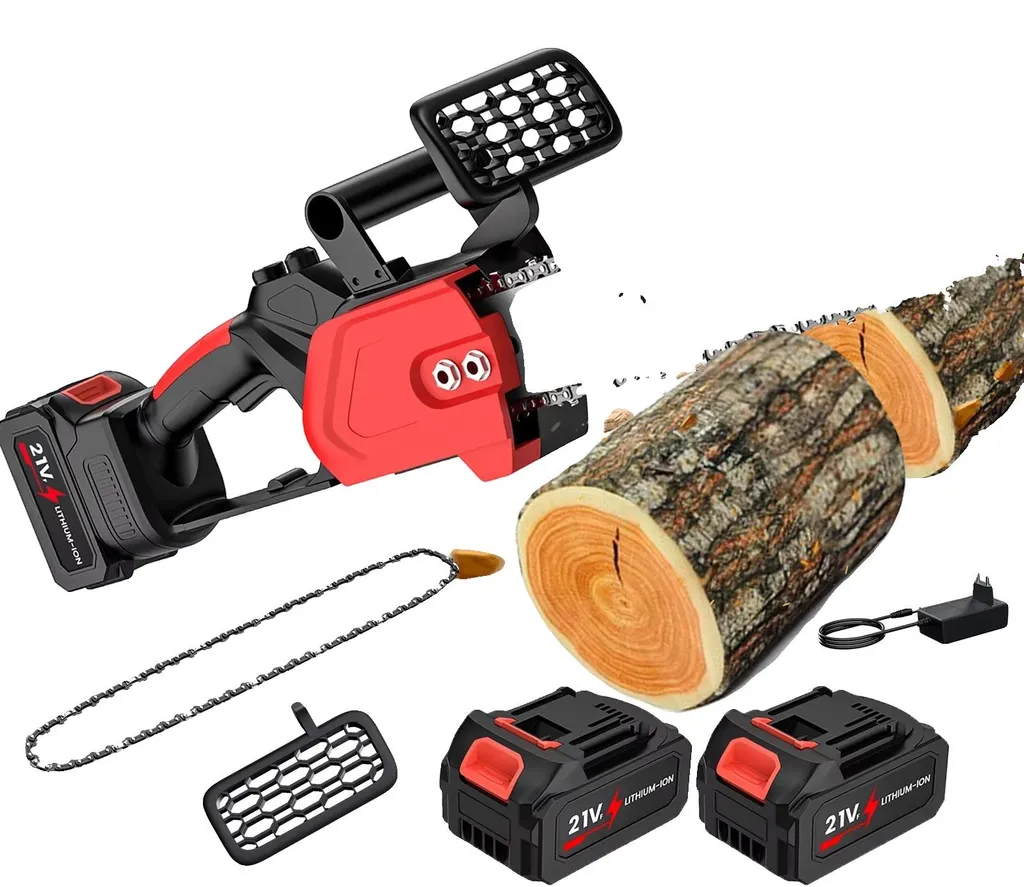 Scie électrique pour élagage et bricolage sans fil rouge + 2 batteries