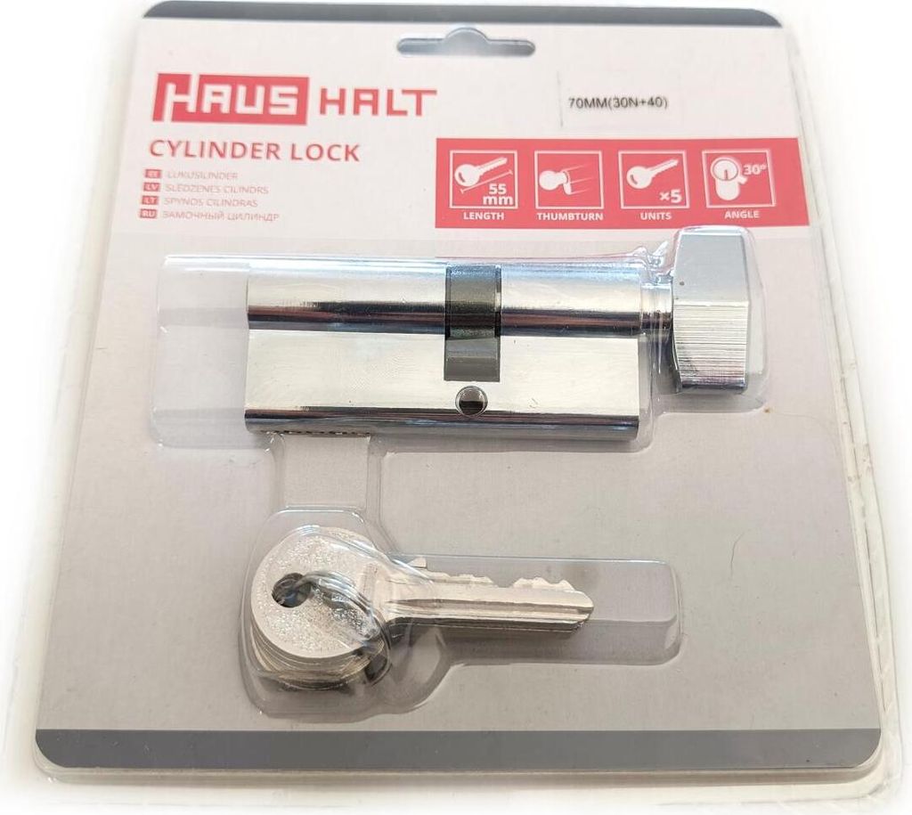Knaufzylinder 70mm 40+30K Zylinderschloss mit Knauf, Produktbild 