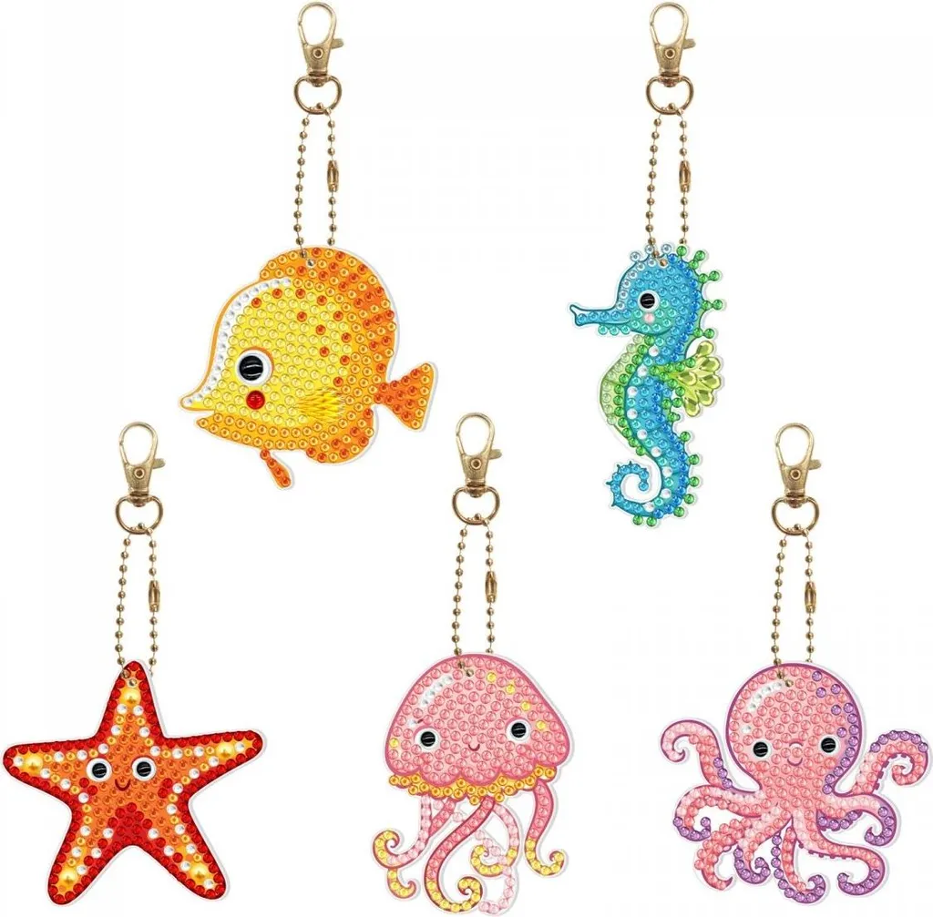 5D Diamond Art Keychain Sea World Set - Accessori Mare Glamour