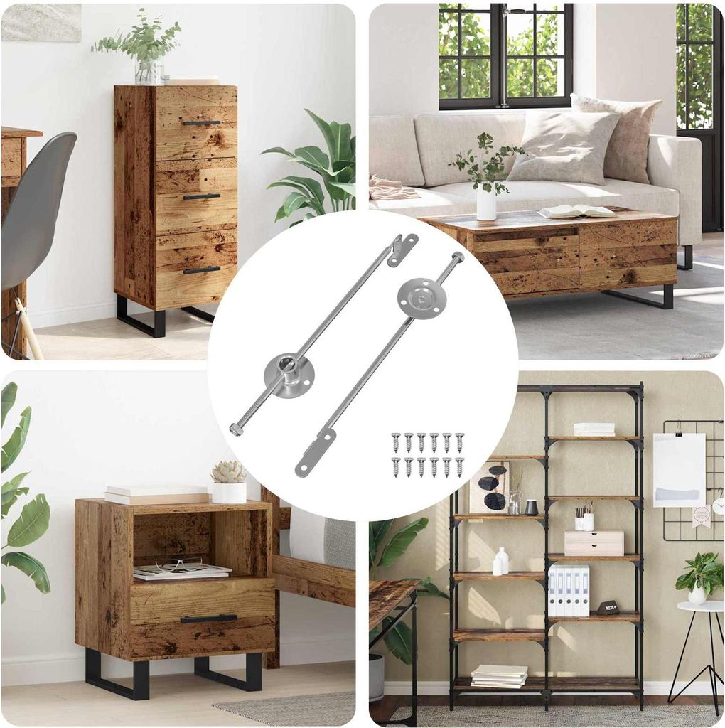 "Schlussverkauf" Gasdämpfer 2 Stück - moderne-desgin - Silber 190 mm Eisen C16285