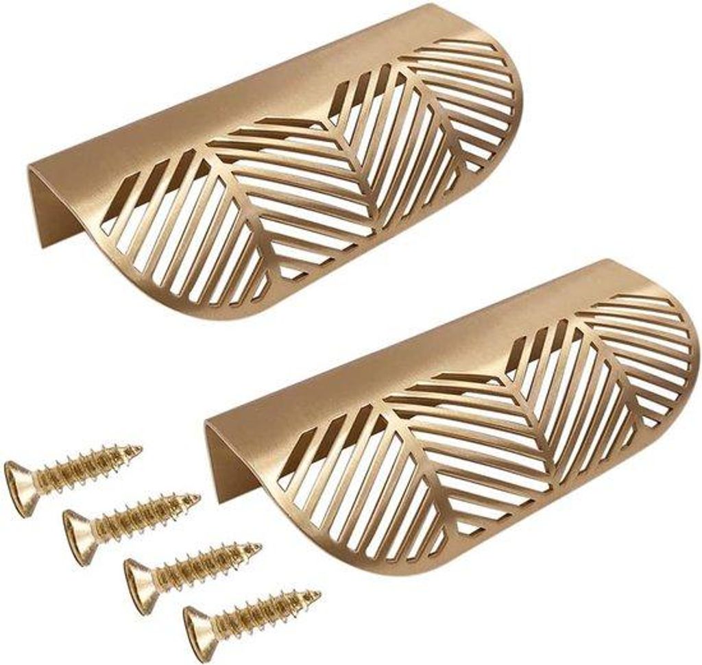 Messing Blattlade Schubladenhalter mit Gold-Akzenten, Küchen Schubladenhalter.